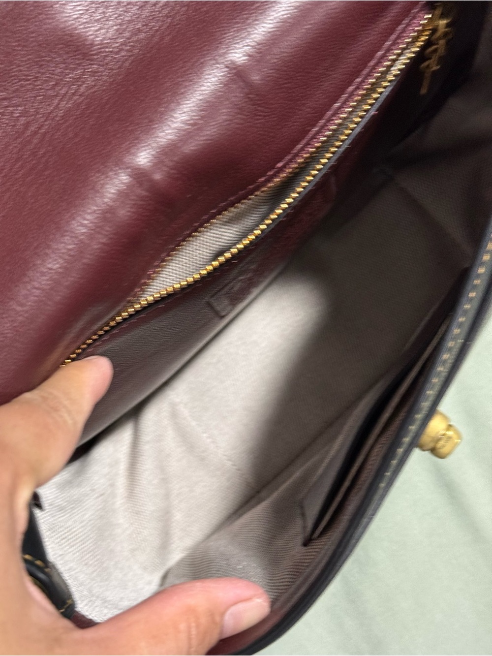 Coach Dark Brown Leather Turnlock Crossbody - Picture 6 of 9